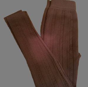 Candy Rain Cold Weather Brown Knit Fleece Leggings